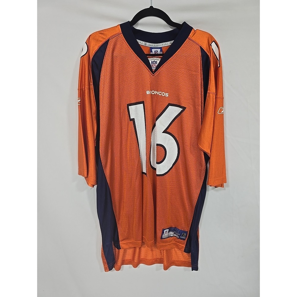 Reebok NFL men 2XL Denver Broncos‎ Jake Plummer #16 football orange jersey sport